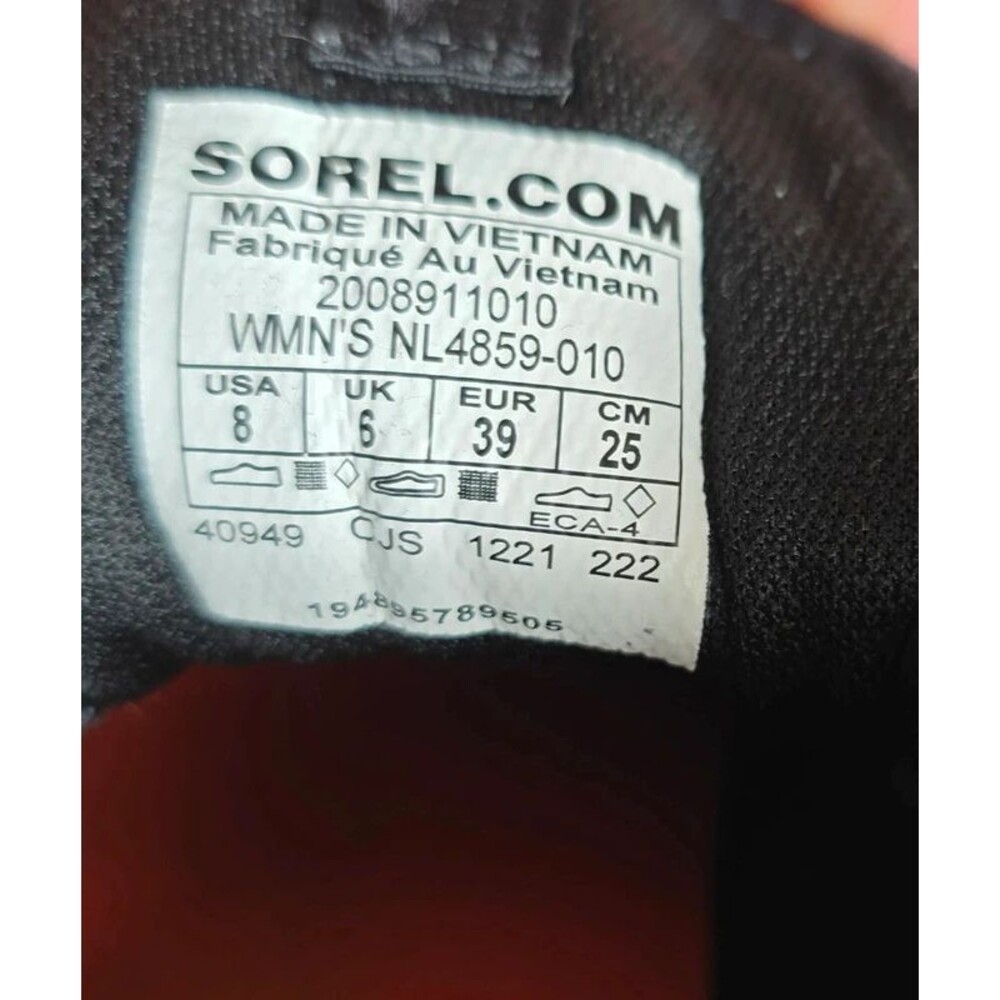 Sorel Kinetic Chunky Sneakers Black White Zip Front Sz 8 EU 39 Trail Style - Picture 11 of 11